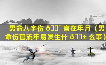 男命八字伤 🐯 官在年月（男命伤官流年易发生什 🐱 么事）